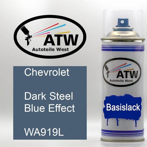 Chevrolet, Dark Steel Blue Effect, WA919L: 400ml Sprühdose, von ATW Autoteile West.